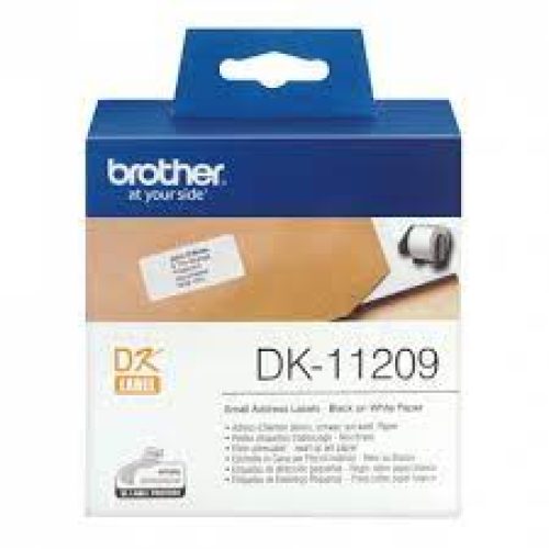 Rouleau d’étiquettes d’adresse DK-11209 Brother original – Noir sur blanc, 29 x 62 mm (Dk11209)