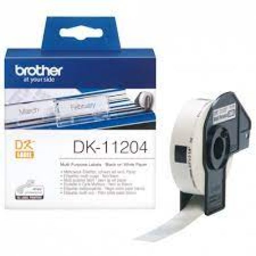 Rouleau d’étiquettes DK-11204 Brother original – Noir sur blanc, 17 x 54 mm (Dk11204)