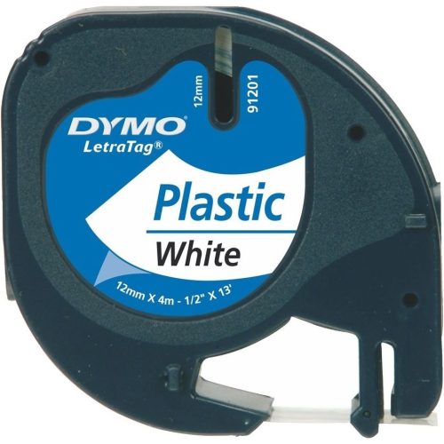Ruban d’étiquettes DYMO Letratag 12mm x 4m Noir sur blanc