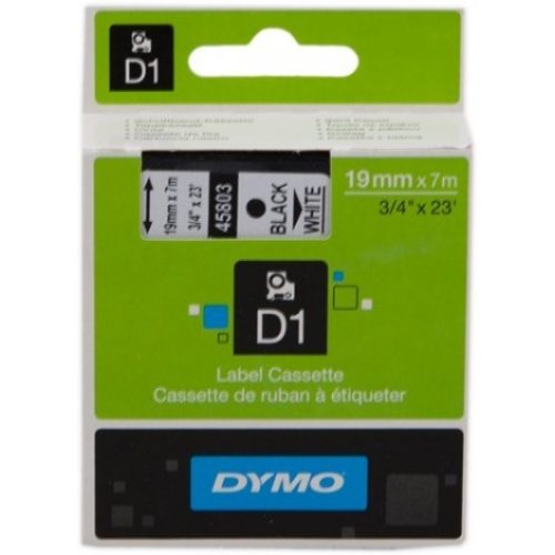 Ruban Dymo D1 (45803) 19mm x 7m Noir sur Blanc pour LabelManager