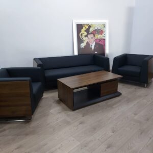 Salon EZIO 3+1+1 + TABLE BASSE - 1P 93x93x69 cm 2P 193x93x69 cm couleur : noyer