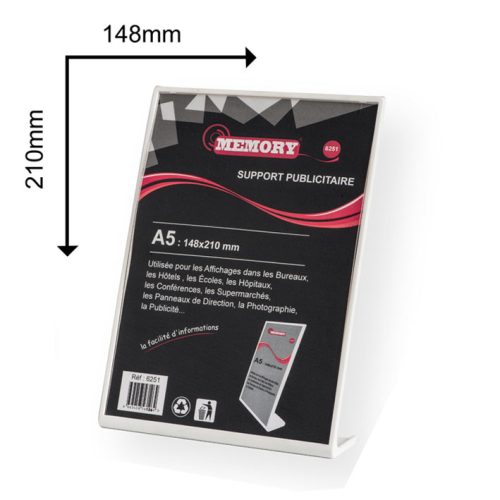 Support publicitaire en plastique A5 Memory 210mmx148mm