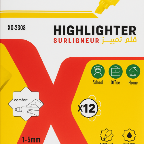 Surligneur EXPRESS Office XO-2308 – Pointe biseautée 1-5 mm – Boîte de 12 pièces