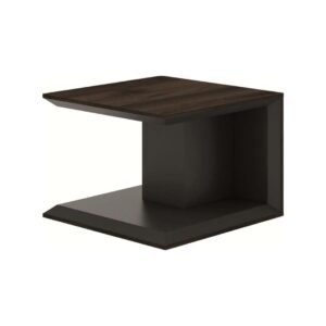 Table basse carrée OPTIMUM – 60x60x53 cm – Noyer et Gris anthracite