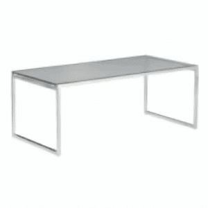 Table basse VERRA 60 x 120 cm en verre trempé transparent et chrome