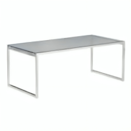 Table basse VERRA 60 x 120 cm en verre trempé transparent et chrome