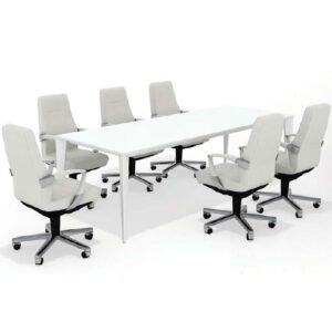 Table de réunion EXEN en bois 180x90 cm 4 coloris au choix