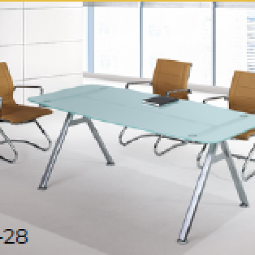 Table de réunion ICE en verre sablé 180 x 90 cm