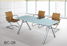 Table de réunion ICE en verre sablé 180 x 90 cm