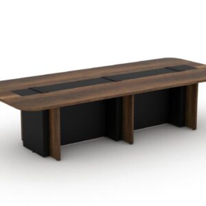 Table de réunion MONTE 320x140x75 cm, Coul. New wengé / Moon