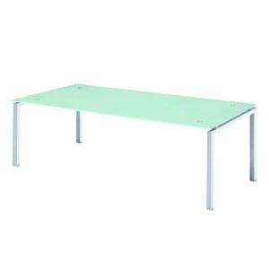 Table de Réunion VERRA – Verre Sablé ou Noir – 180x90 cm ou 200x90 cm