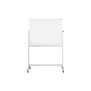 Tableau blanc double face pivotant 2x3 – 90 x 120 cm Structure mobile sur roulettes Support de luxe réglable