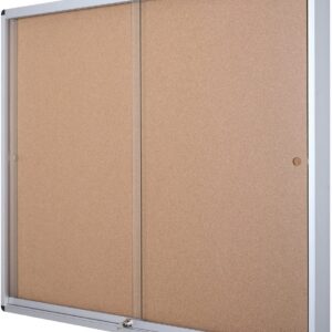 Tableau d'affichage Bi-Office Exhibit vitres coulissantes fond liège 1586x967 mm