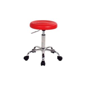 Tabouret à roulettes FUNNY en CUIR & chrome coloris au choix