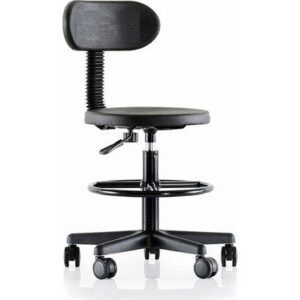 Tabouret de travail en POLYPROPYLÈNE pivotant à roulettes / hauteur réglable