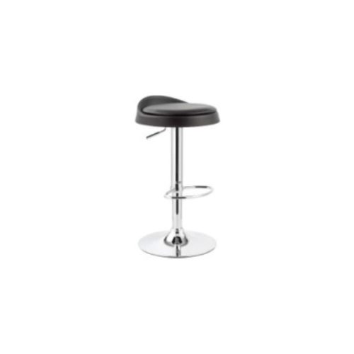 Tabouret JOY en cuir synthétique Noir& Chrome