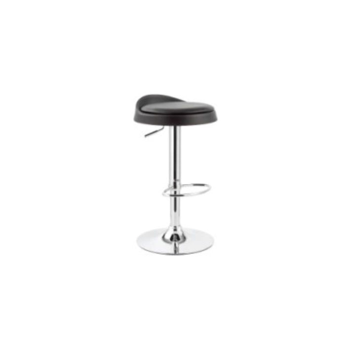 Tabouret JOY en cuir synthétique Noir& Chrome