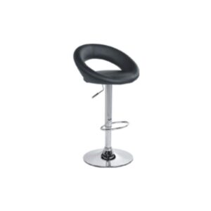 Tabouret SPACE en CUIR Noir chrome