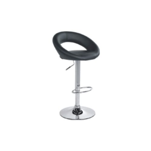 Tabouret SPACE en CUIR Noir chrome