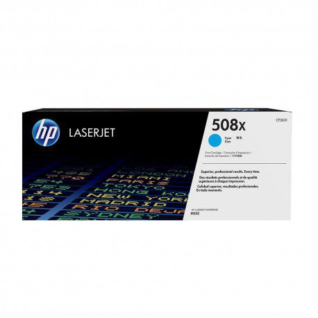 Toner HP 508X Cyan grande capacité LaserJet d'origine (CF361X)
