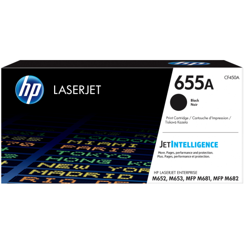 Toner HP LaserJet d’origine 655A Noir 12500 pages (CF450A)