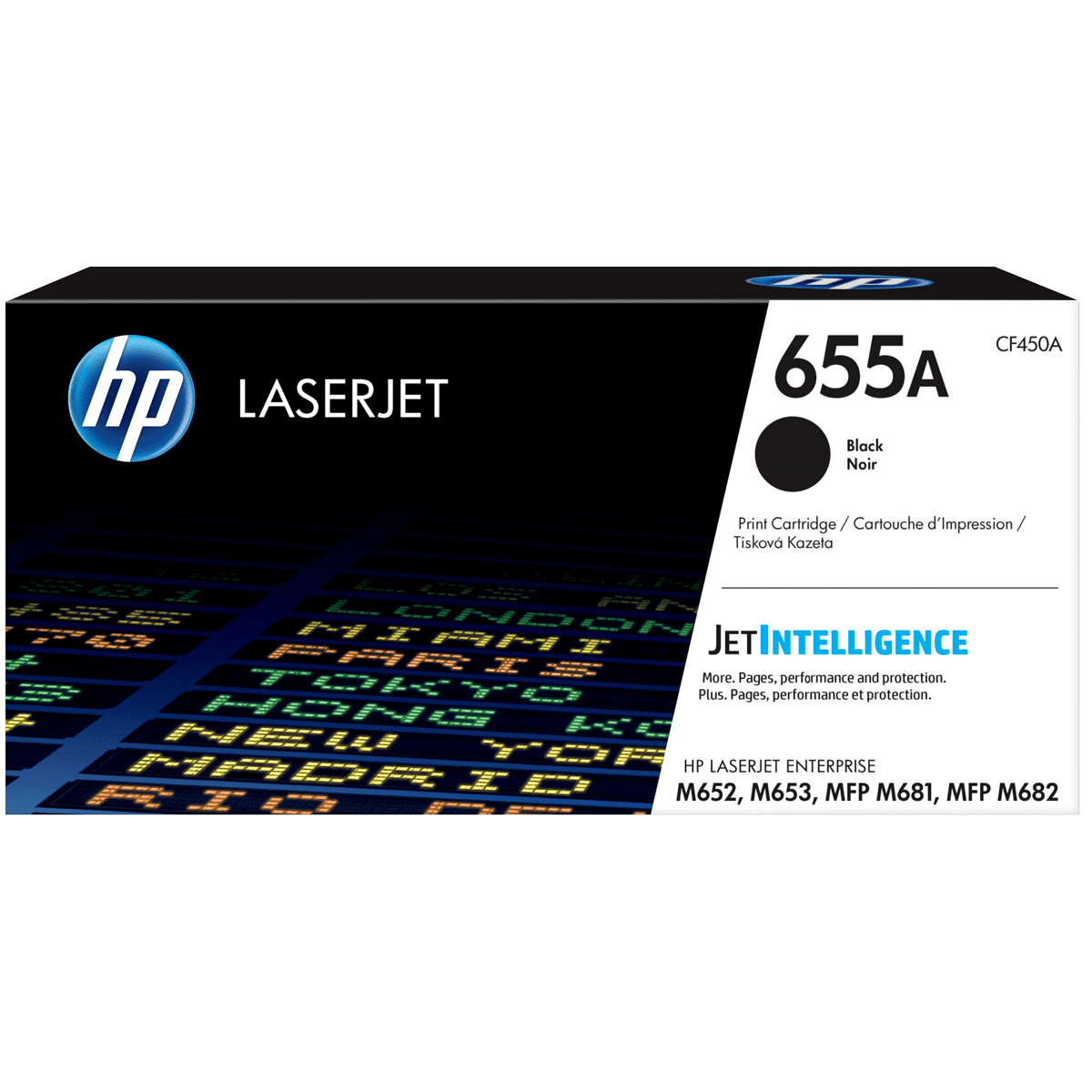 Toner HP LaserJet d'origine 655A Noir 12500 pages (CF450A)