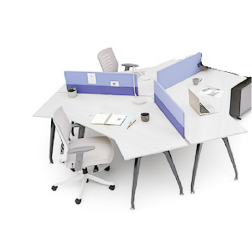 WORKSTATION Bench triangulaire de 3 positions avec 3 panneaux modèle STRIPE W:135 – L:180 – H:72