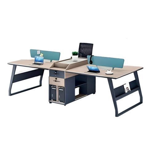 Workstation CAMUS 4 positions 280 x 120 x 105 cm Erable