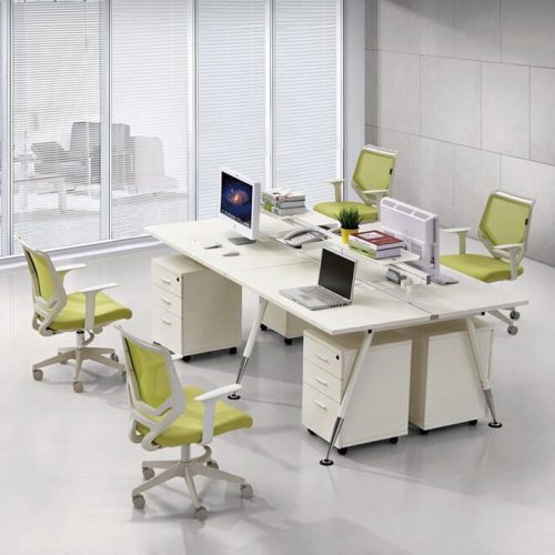 Workstation DESIGN 4 postes 240×120 cm avec séparations