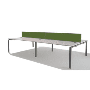 WORKSTATION Marguerite de 4 positions avec 2 panneaux de séparation PUZZLE W:140 - L:242,5 - H:72,3