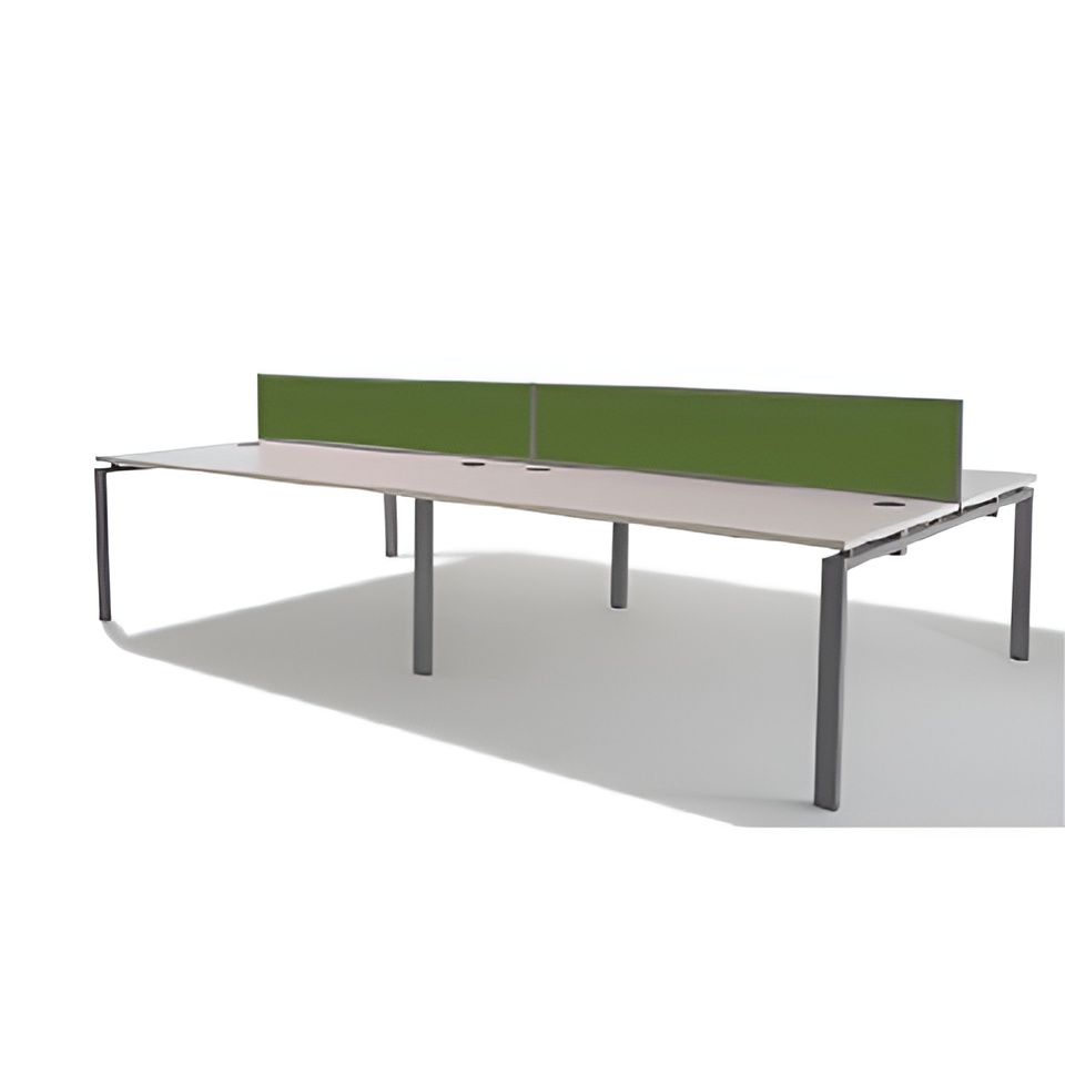 WORKSTATION Marguerite de 4 positions avec 2 panneaux de séparation PUZZLE W:140 - L:242,5 - H:72,3