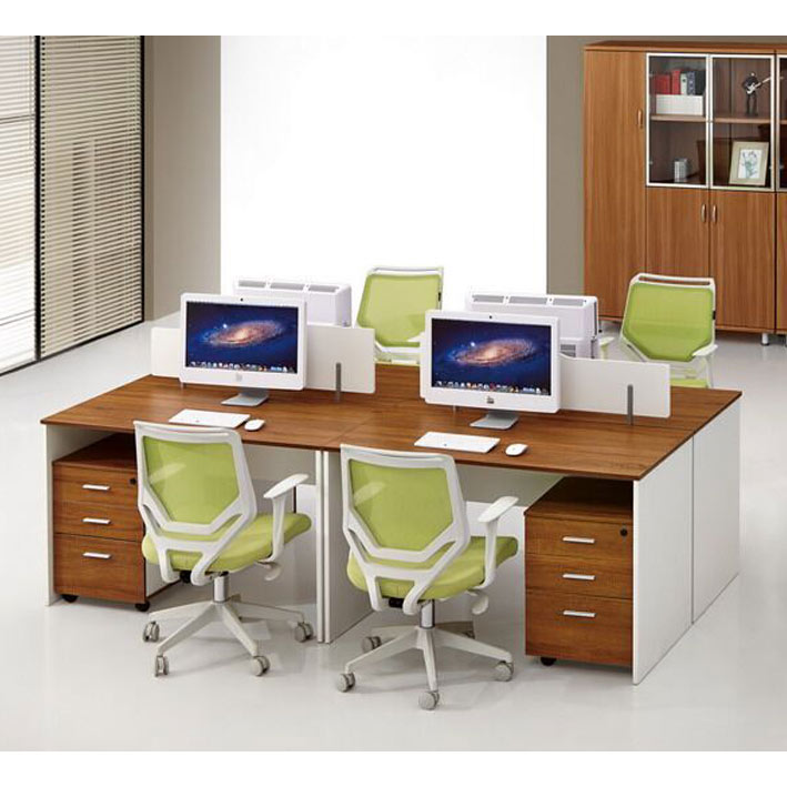 Workstation NEO 4 postes 240x120 cm en Wengé