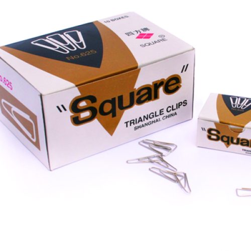 10 Boites de 100 Trombones Triangulaires chromées Square 25 mm