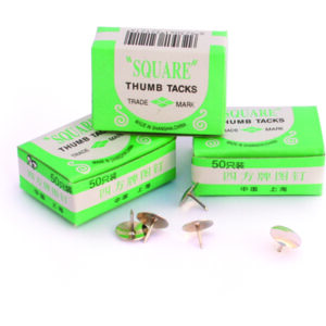 10 Boites de 50 Punaises chromées CRYSTAL Square