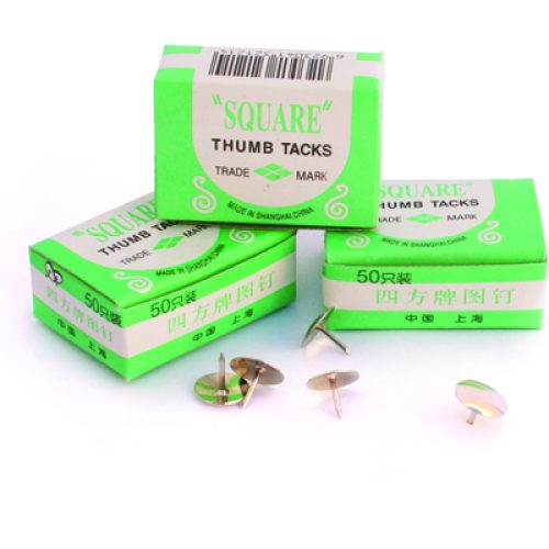 10 Boites de 50 Punaises chromées CRYSTAL Square