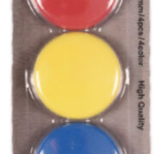 Blisters de 4 aimants COMIX 40 mm couleurs Assorties (B2384)