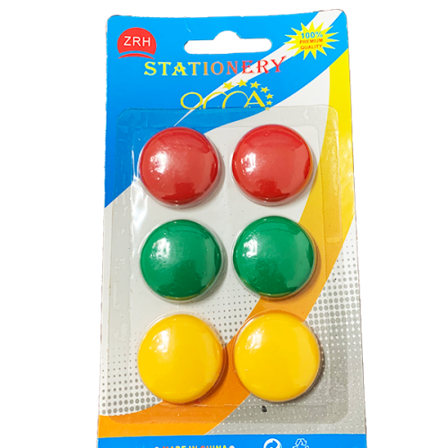Blisters OMA de 6 aimants 30 mm COULEURS ASSORTIES (ZRH30)