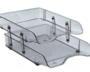 Corbeille à courrier ARK en plastique transparent 2 Niveaux