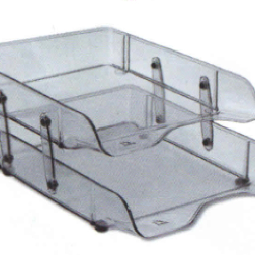 Corbeille à courrier ARK en plastique transparent 2 Niveaux