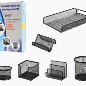 Ensemble de bureau CROWN 3580T en Métal 6 pièces Noir