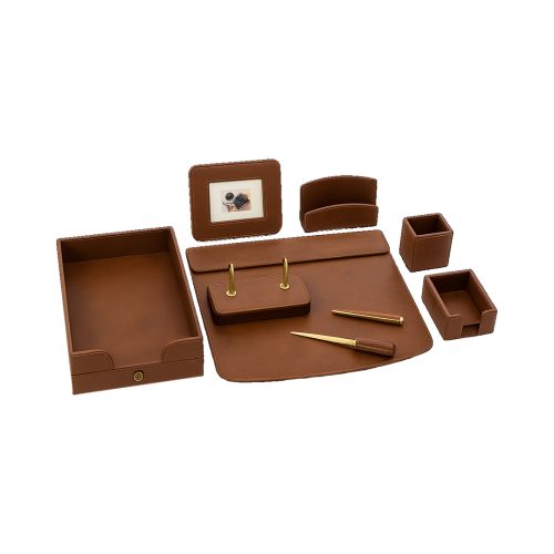 ENSEMBLE DE BUREAU en Simili Cuir W1234 8PCS