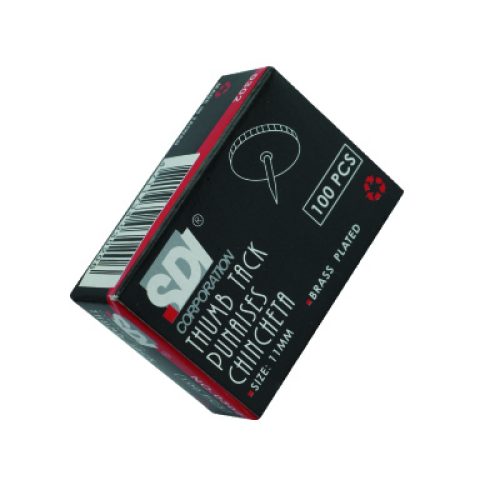 Lot de 10 Boites de 100 Punaises SDI en PVC Couleurs assorties