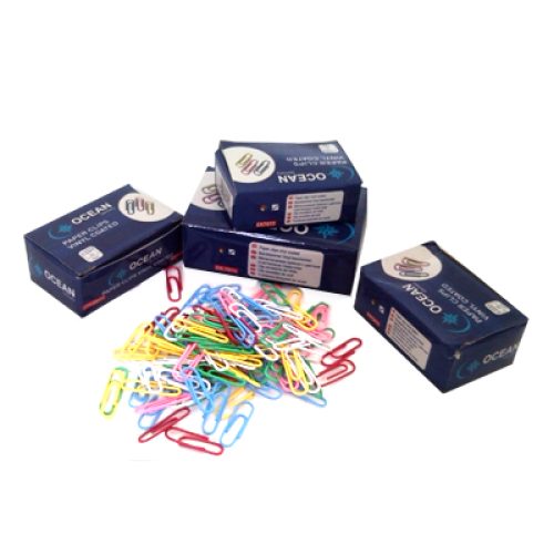 Lot de 10 Boites de 100 Trombones Couleurs OCEAN 28 mm Rond