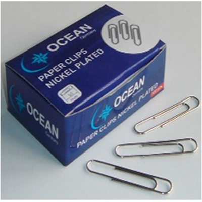 Lot de 10 Boites de 100 Trombones Ronds OCEAN Chrome 28 mm