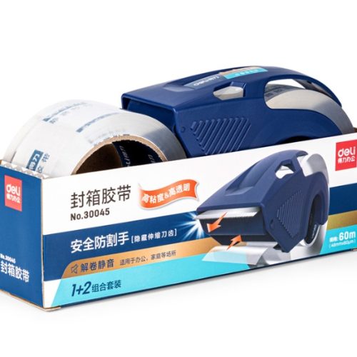 Lot de 12 ENSEMBLES DE RUBAN D’EMBALLAGE DELI-30045 TRANSPARENT