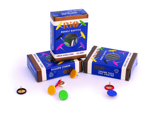 Lot de 24 Boites de 30 Punaises Plastifiées RIO