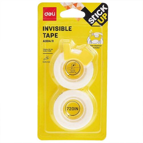 Lot de 24 Rubans Adhésifs Invisibles Deli EA30411 – 12 Mm X 18,3 M 2 PIECES/LOT