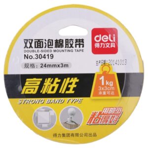 Lot de 36 RUBANS ADHESIFS DOUBLE FACE 24MMX3M DELI 30419