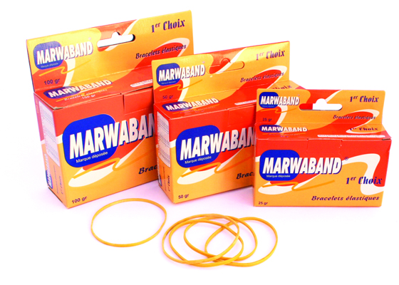 Lot de 4 Boites d'élastiques MARWABAND de 100g (100 mm)
