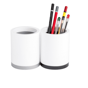 Porte stylo en PVC élégant blanc MEMORY